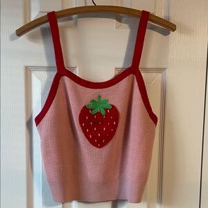 Strawberry Knit Top- Sweet Society- size medium